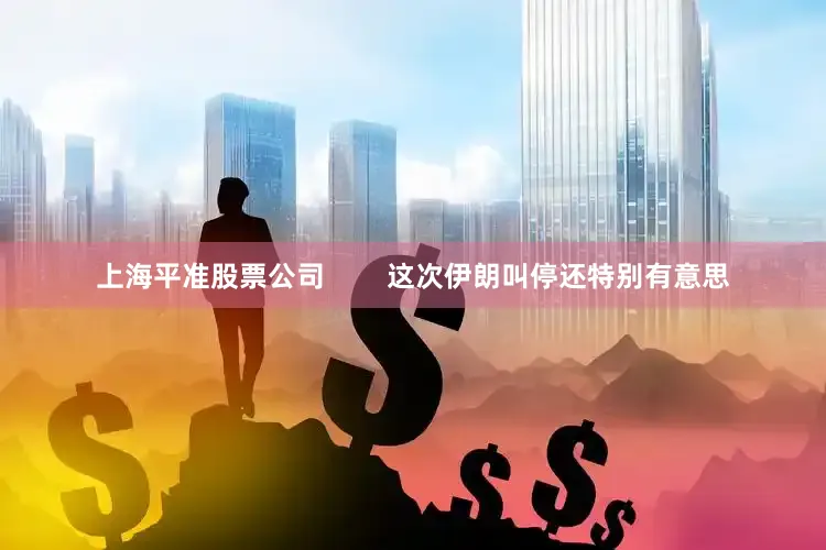上海平准股票公司        这次伊朗叫停还特别有意思